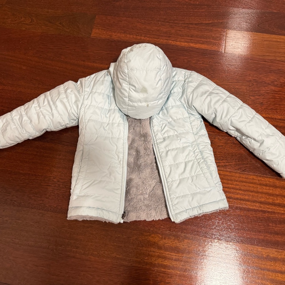 The North Face Reversible Gray Quilted Puffer Jacket